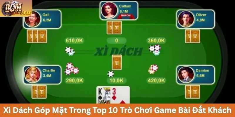 Xì Dách góp mặt trong top 10 trò chơi game bài đắt khách tại nền tảng